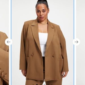 Good American Boss Blazer 2.0- Brown Sepia Size 5 (XXL 18/20) Oversized Fit